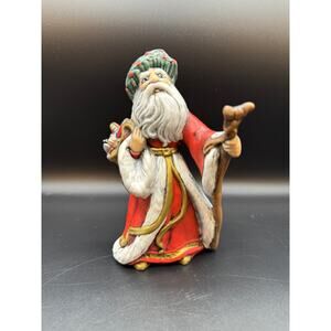Vintage Ceramic Old World Style Santa, Studio Pottery